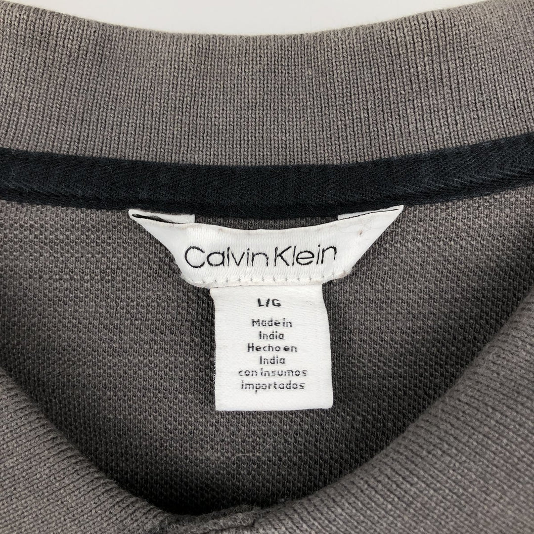 Calvin Klein short-sleeved polo shirt, men's size L (approx.) cotton Charcoal Vintage Second Hand