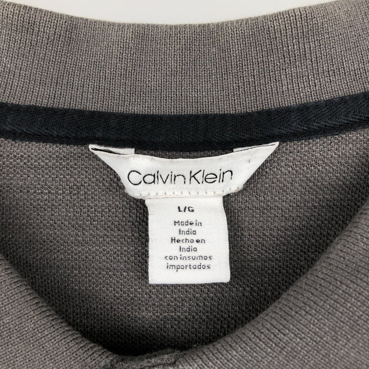 Calvin Klein short-sleeved polo shirt, men's size L (approx.) cotton Charcoal Vintage Second Hand