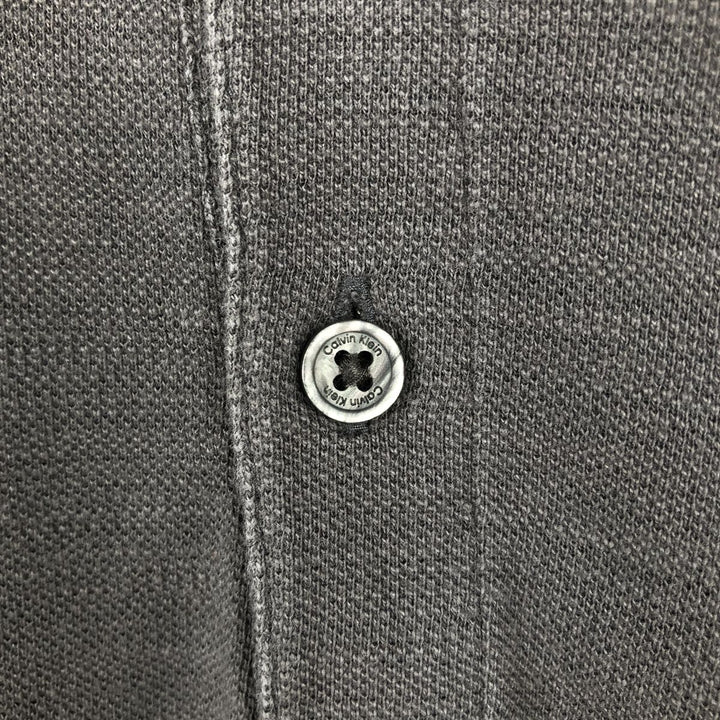 Calvin Klein short-sleeved polo shirt, men's size L (approx.) cotton Charcoal Vintage Second Hand