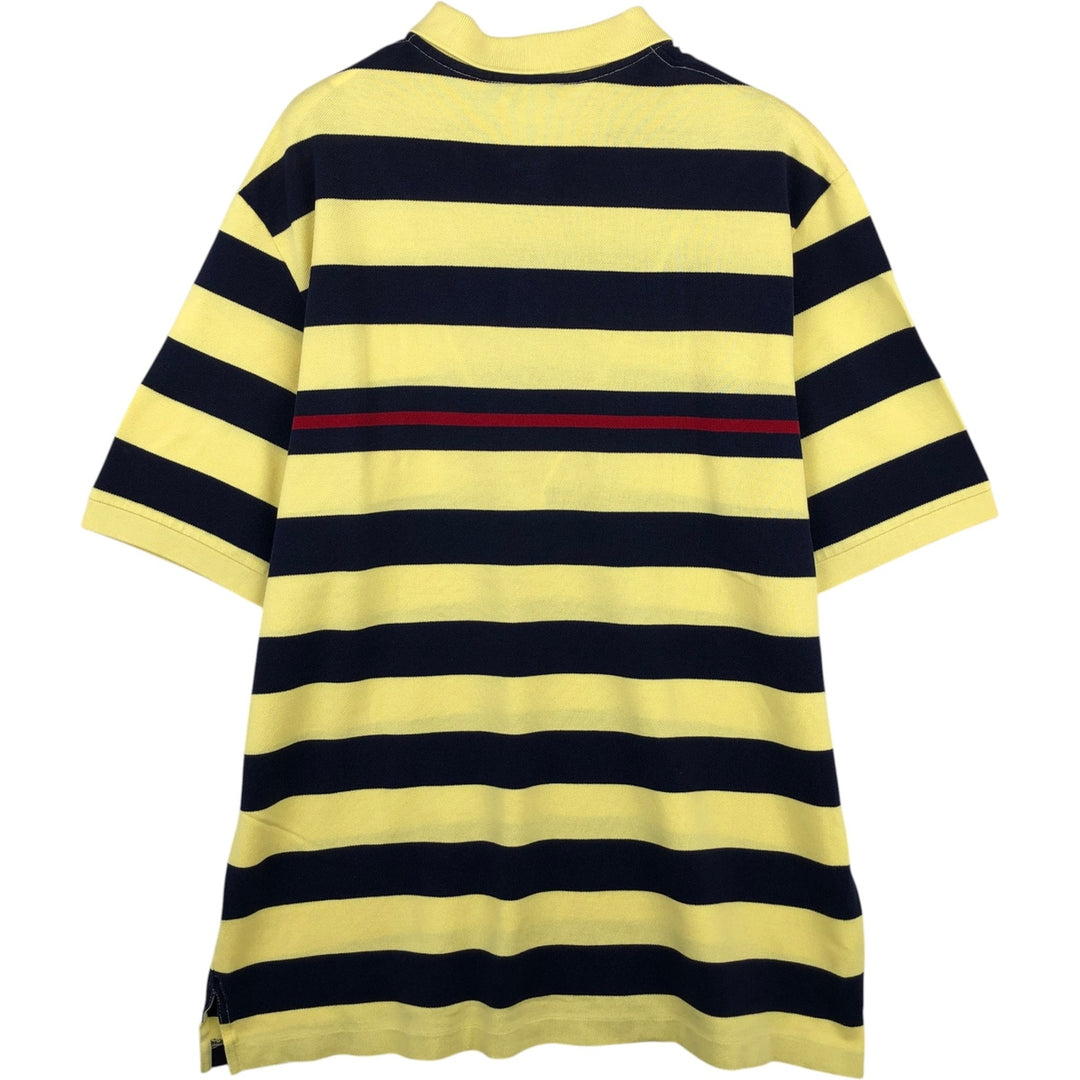 Ralph Lauren POLO GOLF Short Sleeve Striped Polo Shirt Men's XL Pima Cotton yellow type Vintage Second Hand