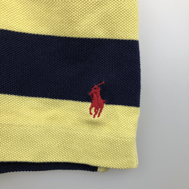 Ralph Lauren POLO GOLF Short Sleeve Striped Polo Shirt Men's XL Pima Cotton yellow type Vintage Second Hand
