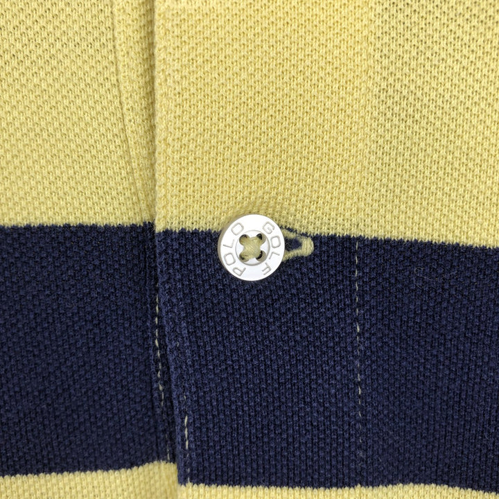 Ralph Lauren POLO GOLF Short Sleeve Striped Polo Shirt Men's XL Pima Cotton yellow type Vintage Second Hand