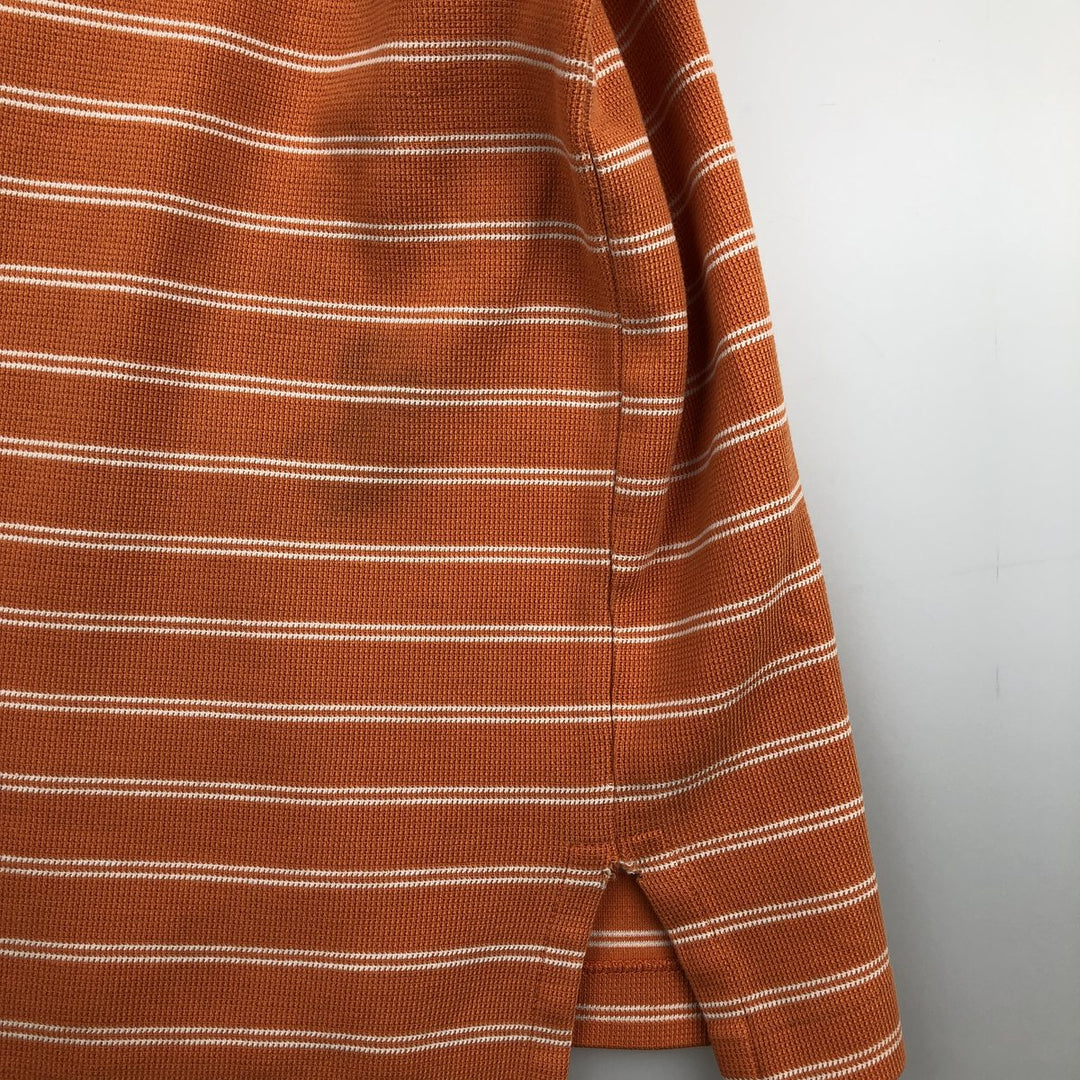 Ralph Lauren POLO by Ralph Lauren short sleeve striped polo shirt, men's size L cotton orange type Vintage Second Hand