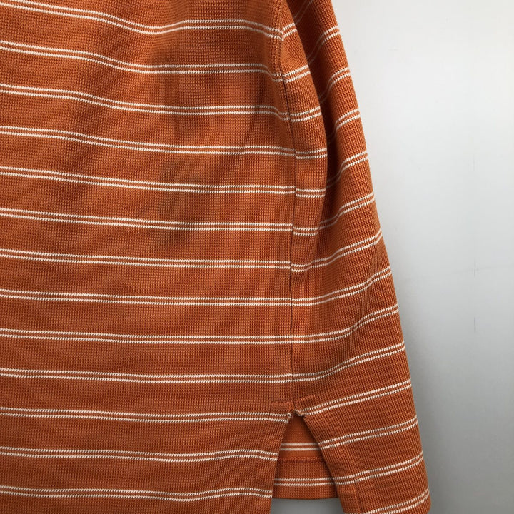 Ralph Lauren POLO by Ralph Lauren short sleeve striped polo shirt, men's size L cotton orange type Vintage Second Hand