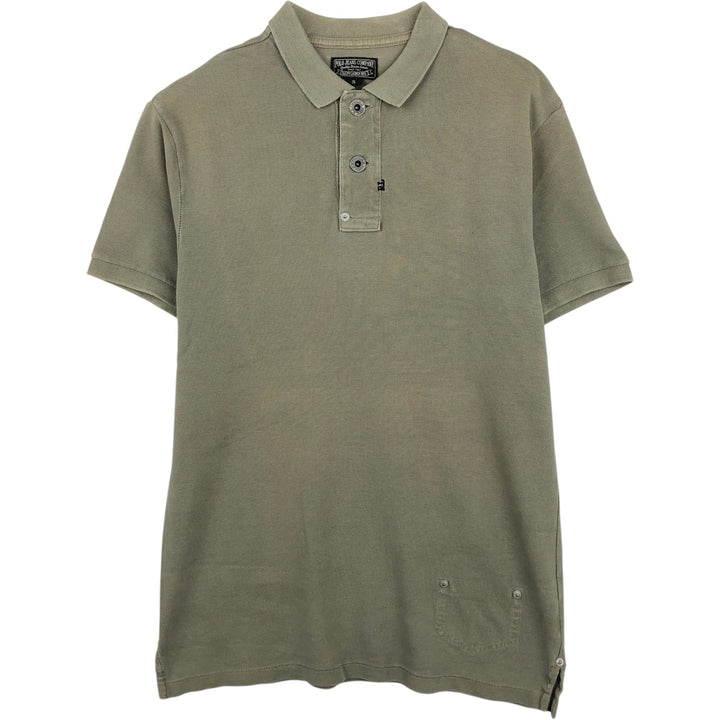 Ralph Lauren POLO JEANS COMPANY Short-Sleeve Polo Shirt, Men's Size S (approx.) cotton Khaki type Vintage Second Hand