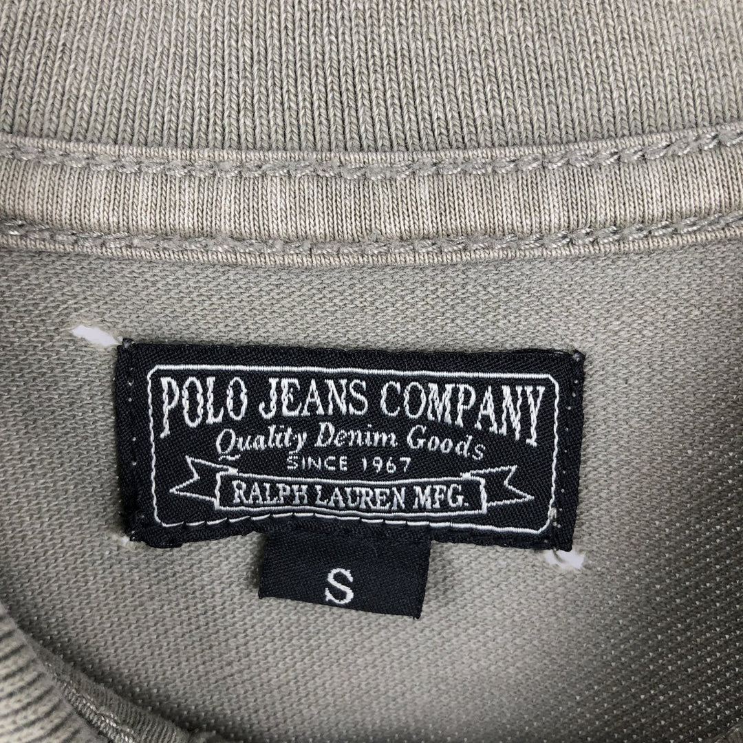Ralph Lauren POLO JEANS COMPANY Short-Sleeve Polo Shirt, Men's Size S (approx.) cotton Khaki type Vintage Second Hand