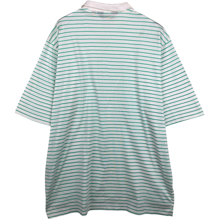 Vintage 1990'S Ralph Lauren POLO GOLF short-sleeved striped polo shirt, men's size L (approx.). cotton white type Vintage Second Hand