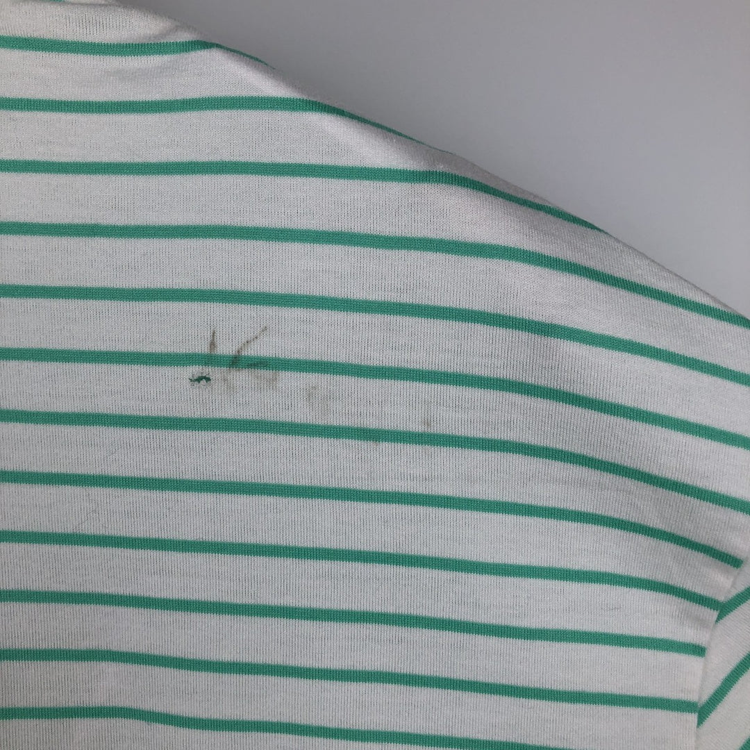 Vintage 1990'S Ralph Lauren POLO GOLF short-sleeved striped polo shirt, men's size L (approx.). cotton white type Vintage Second Hand