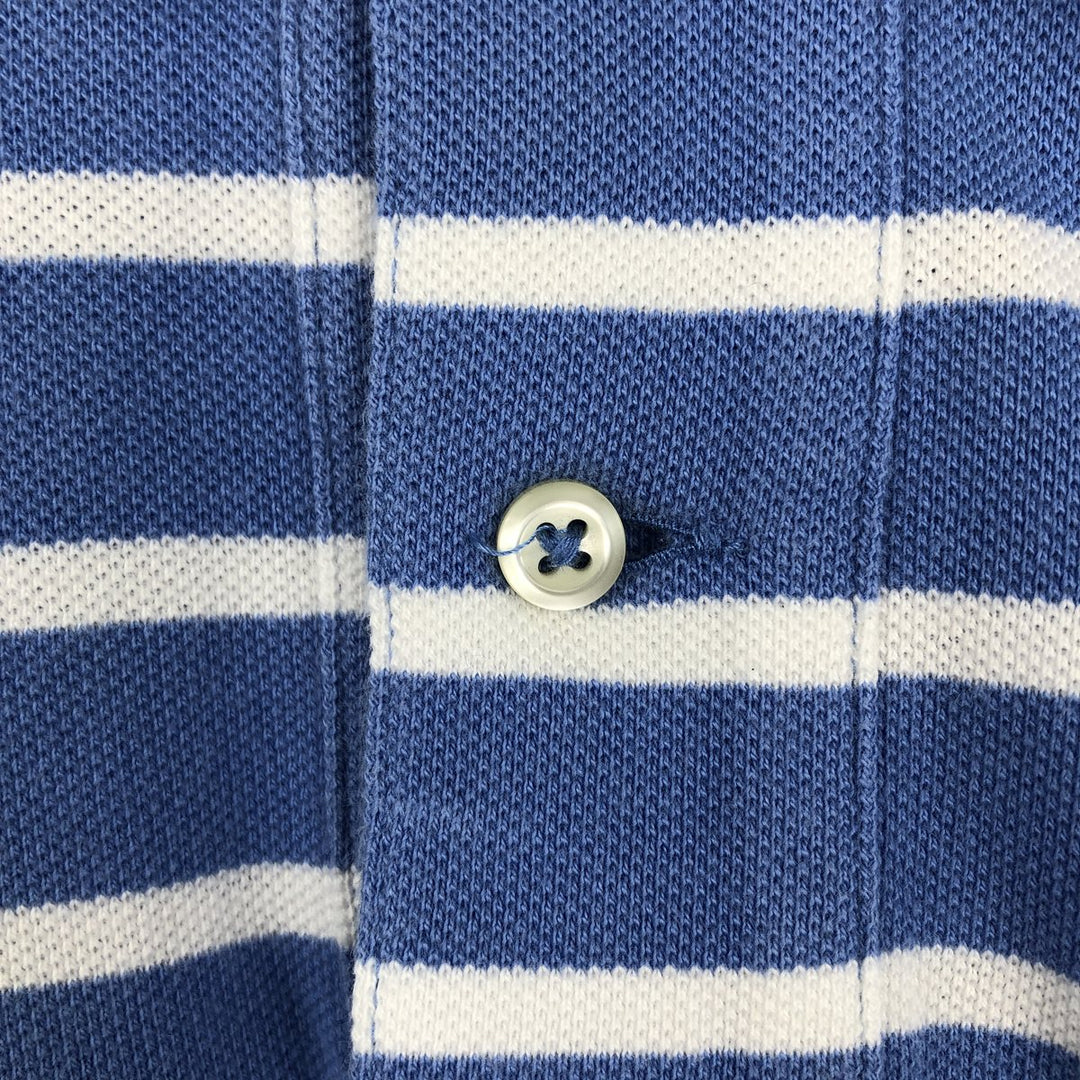 Ralph Lauren POLO by Ralph Lauren short sleeve striped polo shirt, men's XL size cotton Blue type light blue Vintage Second Hand
