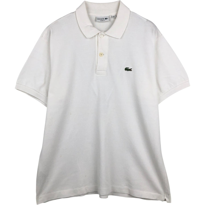 Lacoste Classic Fit short sleeve polo shirt, men's size L cotton white type Vintage Second Hand