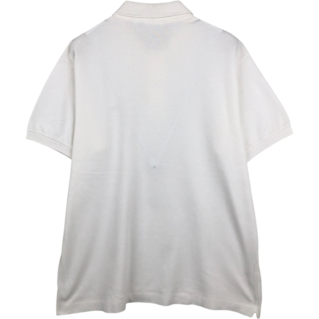 Lacoste Classic Fit short sleeve polo shirt, men's size L cotton white type Vintage Second Hand