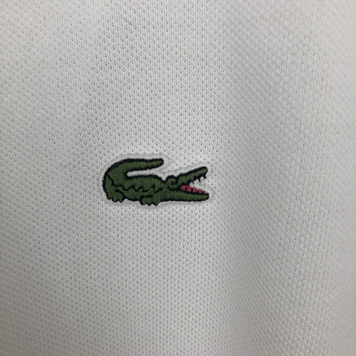 Lacoste Classic Fit short sleeve polo shirt, men's size L cotton white type Vintage Second Hand