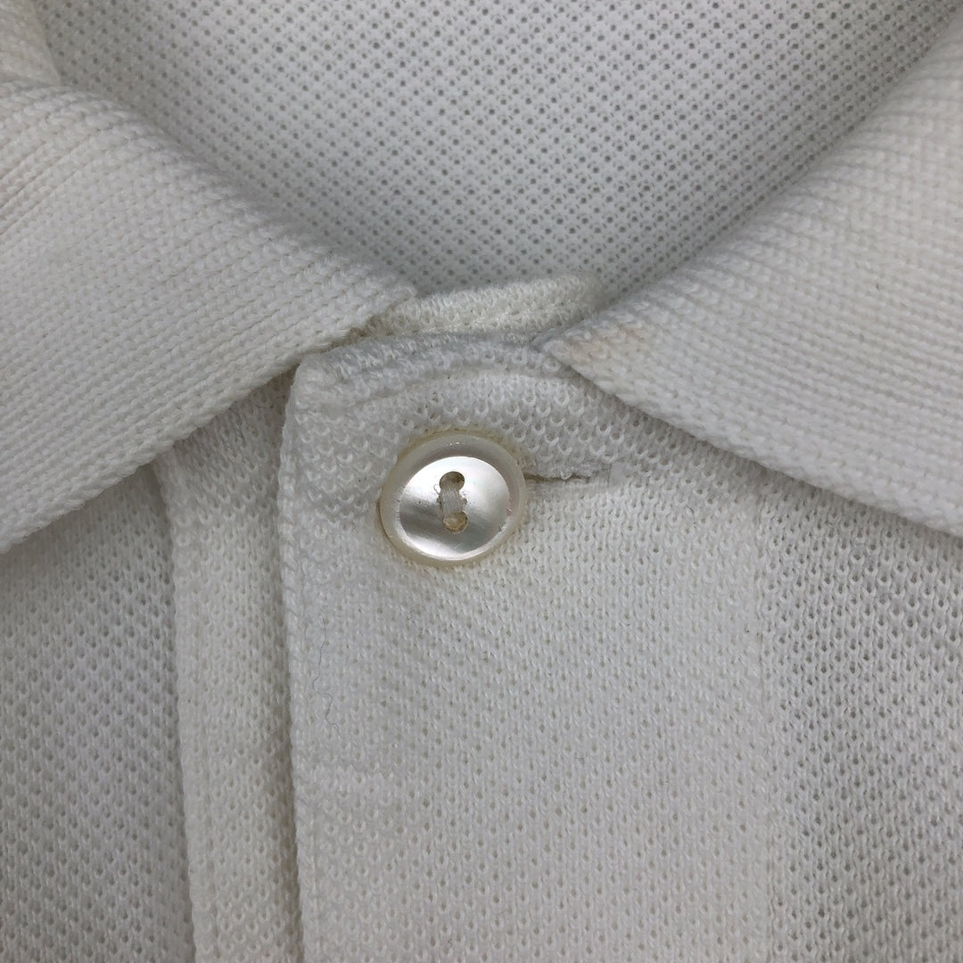 Lacoste Classic Fit short sleeve polo shirt, men's size L cotton white type Vintage Second Hand