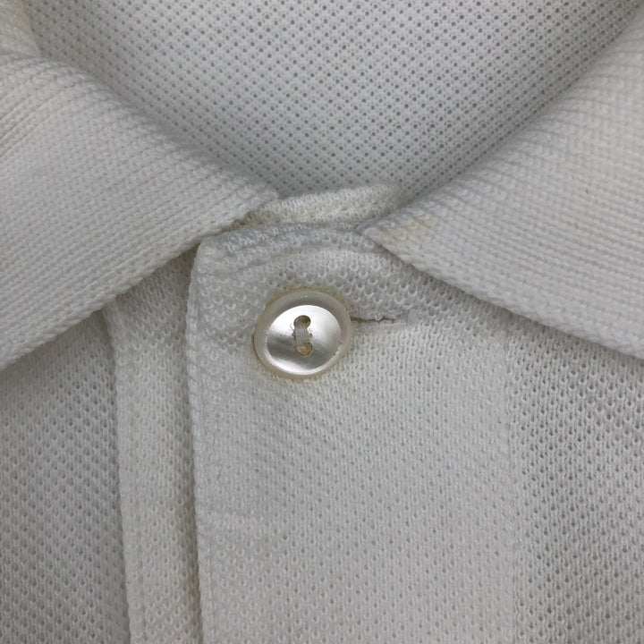 Lacoste Classic Fit short sleeve polo shirt, men's size L cotton white type Vintage Second Hand