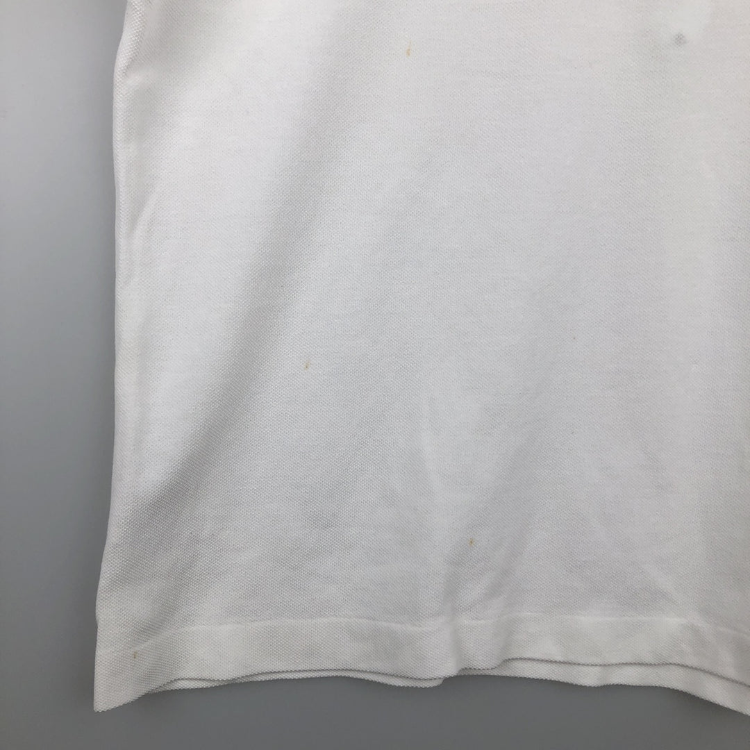 Lacoste Classic Fit short sleeve polo shirt, men's size L cotton white type Vintage Second Hand