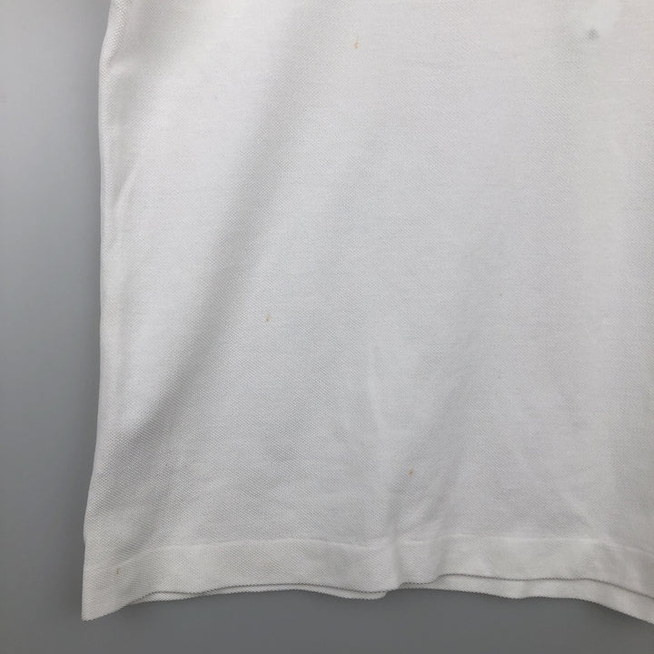Lacoste Classic Fit short sleeve polo shirt, men's size L cotton white type Vintage Second Hand
