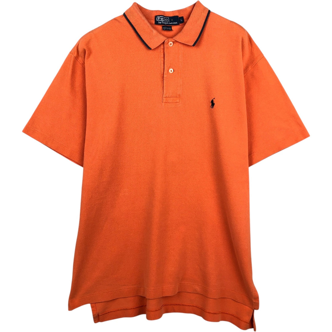 Ralph Lauren POLO by Ralph Lauren short sleeve polo shirt, men's size L cotton orange type Vintage Second Hand