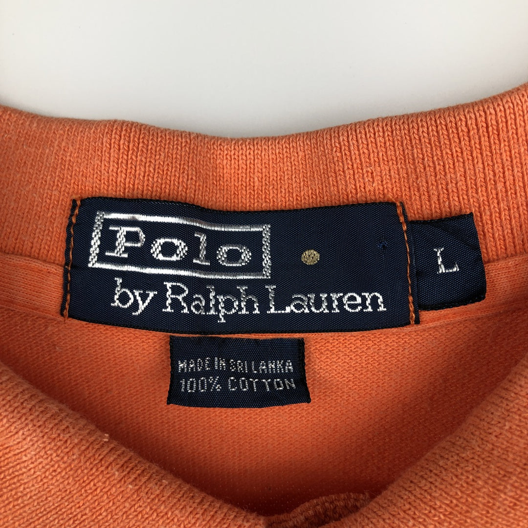 Ralph Lauren POLO by Ralph Lauren short sleeve polo shirt, men's size L cotton orange type Vintage Second Hand