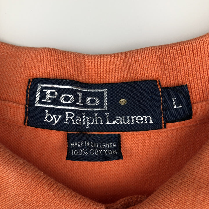 Ralph Lauren POLO by Ralph Lauren short sleeve polo shirt, men's size L cotton orange type Vintage Second Hand