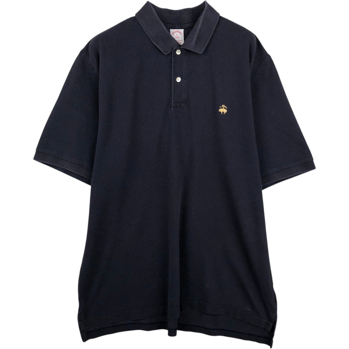Brooks Brothers 346 Short-Sleeve Polo Shirt, Men's Size XL (approx.) cotton navy blue type Vintage Second Hand