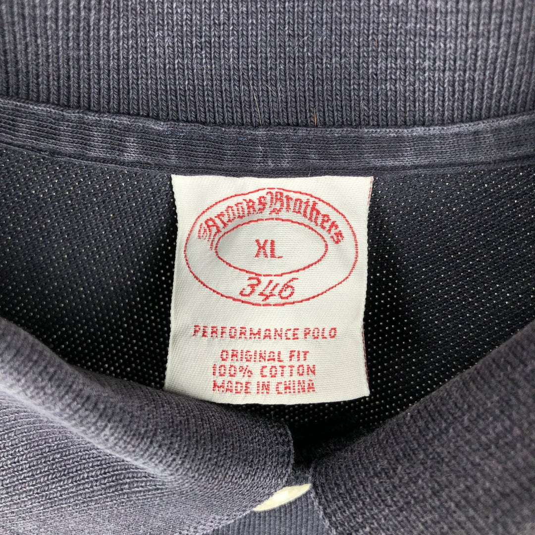 Brooks Brothers 346 Short-Sleeve Polo Shirt, Men's Size XL (approx.) cotton navy blue type Vintage Second Hand
