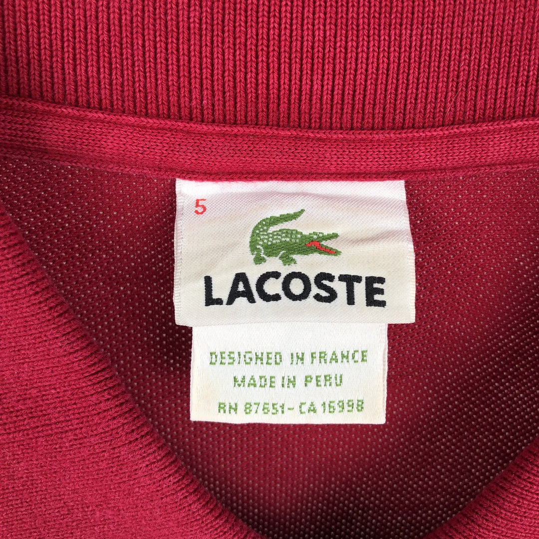 Lacoste LACOSTE French design short sleeve polo shirt size 5 men's M size cotton red type Vintage Second Hand