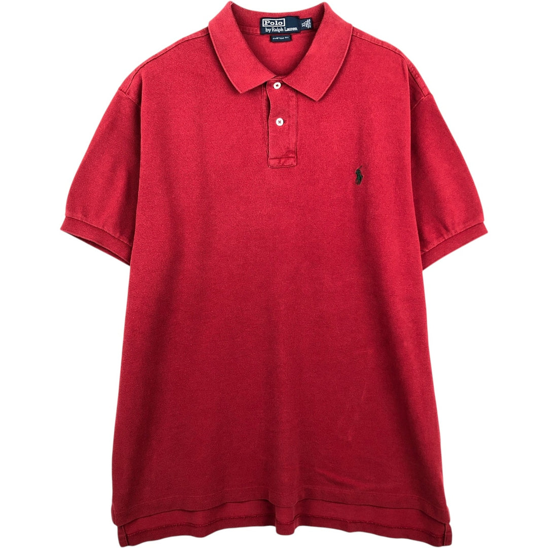 Ralph Lauren POLO by Ralph Lauren CUSTOM FIT short sleeve polo shirt, men's XL size cotton red type Vintage Second Hand