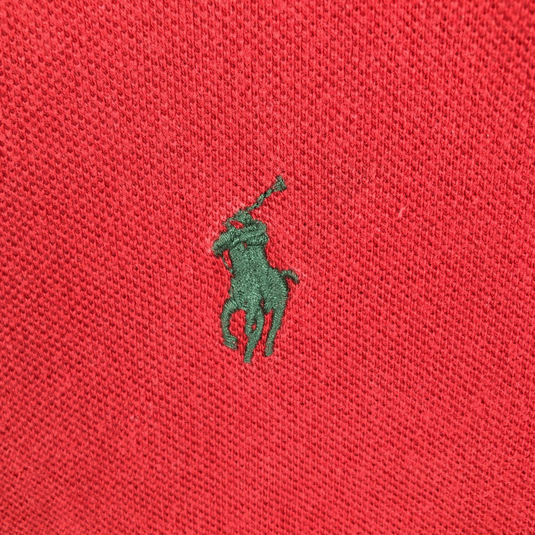 Ralph Lauren POLO by Ralph Lauren CUSTOM FIT short sleeve polo shirt, men's XL size cotton red type Vintage Second Hand
