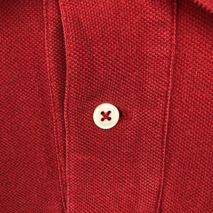 Ralph Lauren POLO by Ralph Lauren CUSTOM FIT short sleeve polo shirt, men's XL size cotton red type Vintage Second Hand