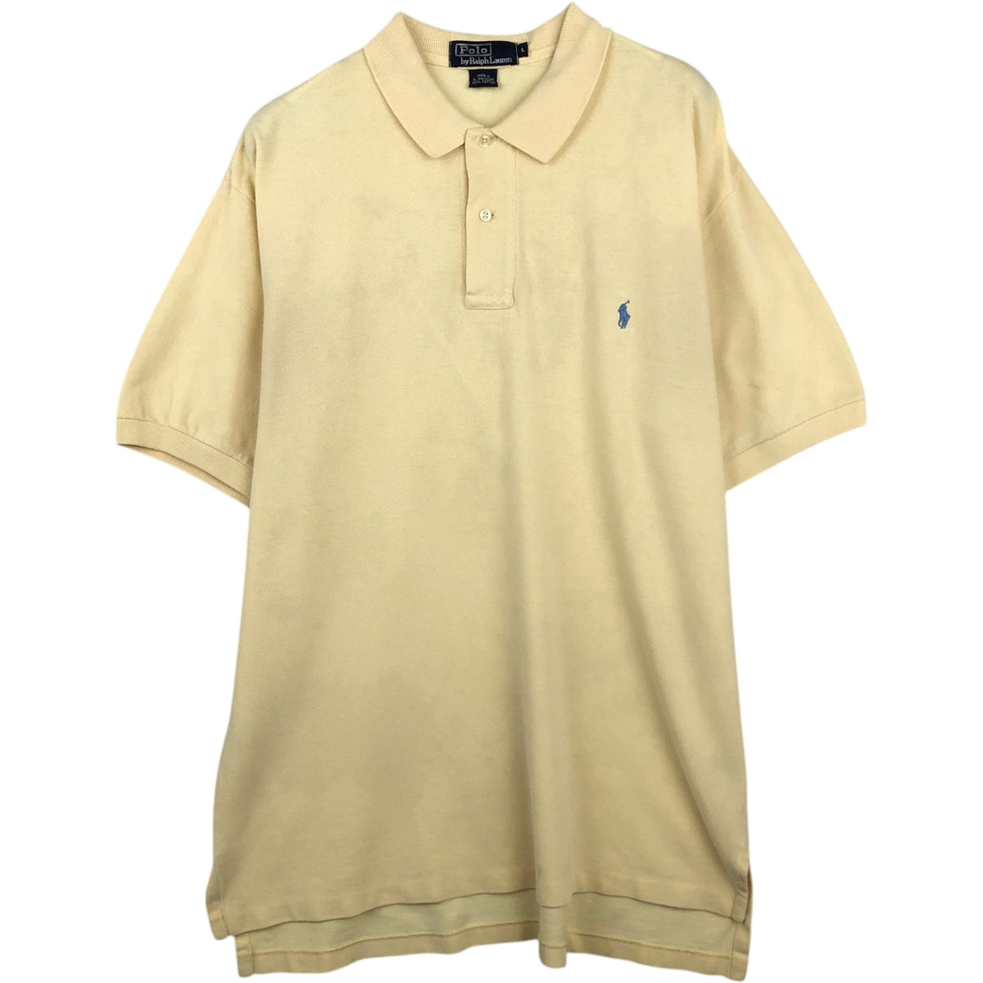 Ralph Lauren POLO by Ralph Lauren short sleeve polo shirt, men's size L cotton yellow type Vintage Second Hand