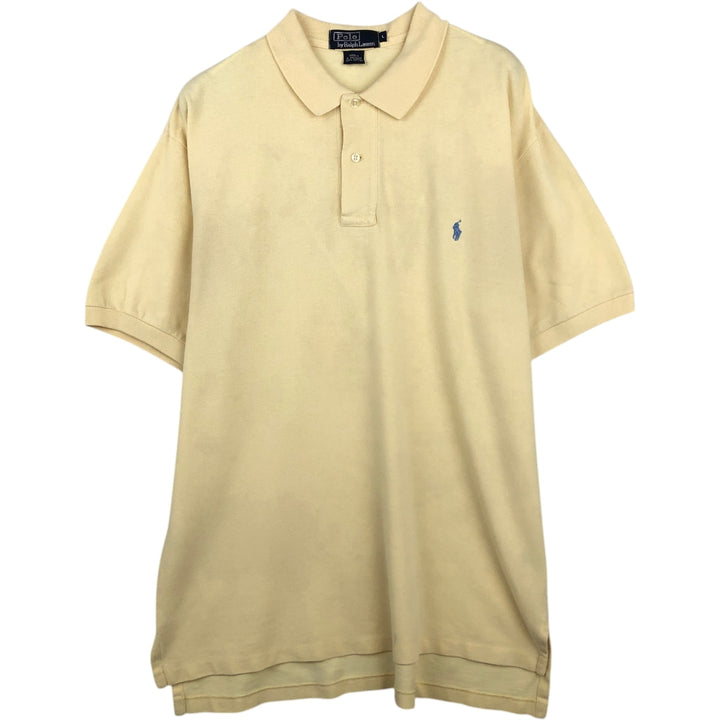 Ralph Lauren POLO by Ralph Lauren short sleeve polo shirt, men's size L cotton yellow type Vintage Second Hand