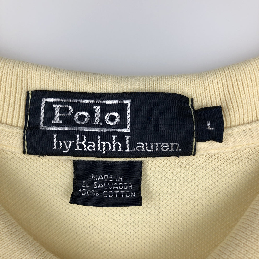 Ralph Lauren POLO by Ralph Lauren short sleeve polo shirt, men's size L cotton yellow type Vintage Second Hand
