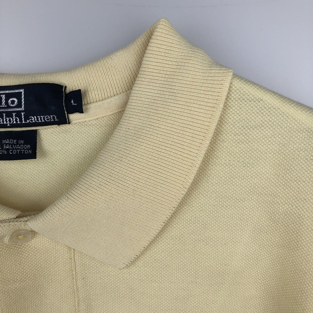 Ralph Lauren POLO by Ralph Lauren short sleeve polo shirt, men's size L cotton yellow type Vintage Second Hand