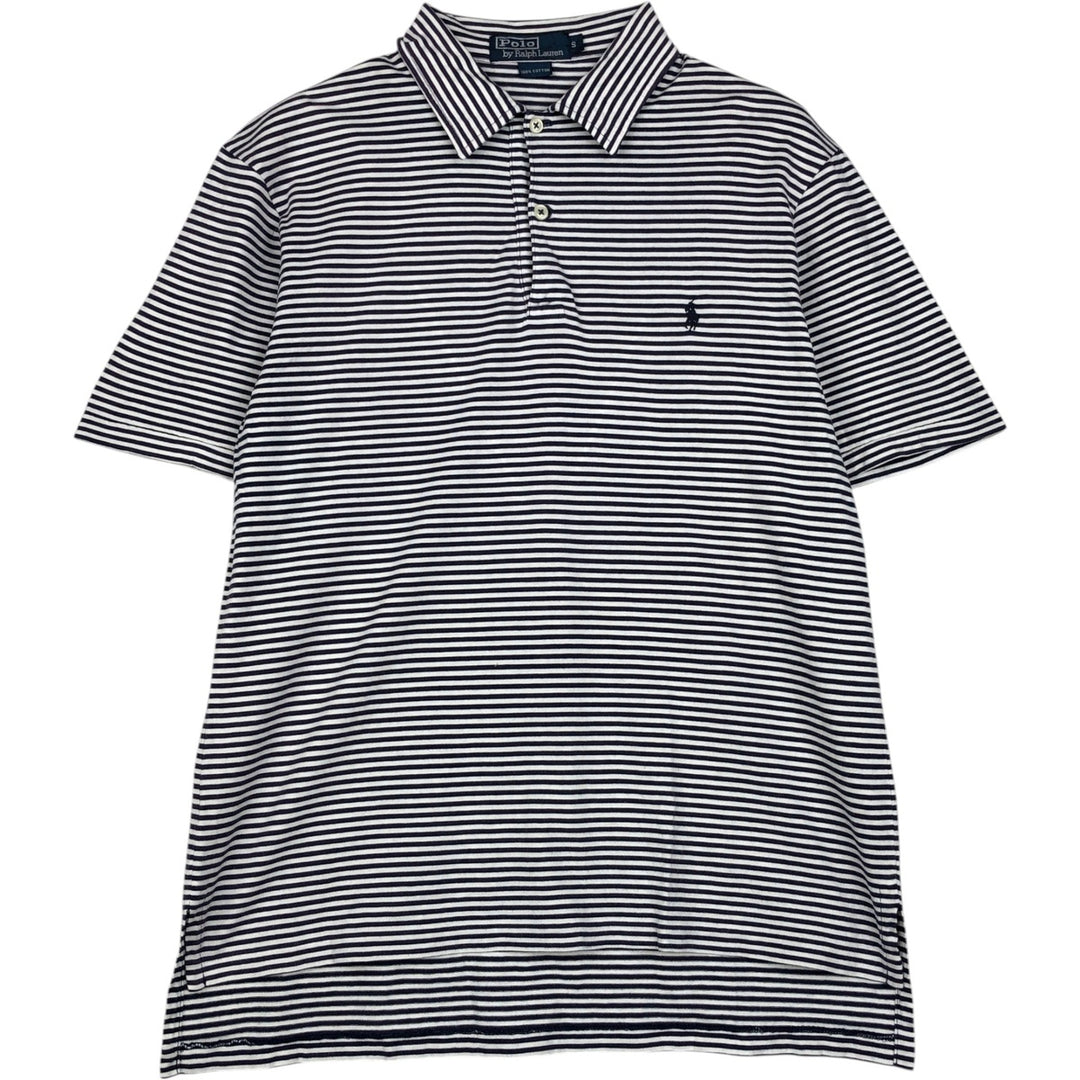 Ralph Lauren POLO by Ralph Lauren short sleeve striped polo shirt, size S for men cotton white type Vintage Second Hand