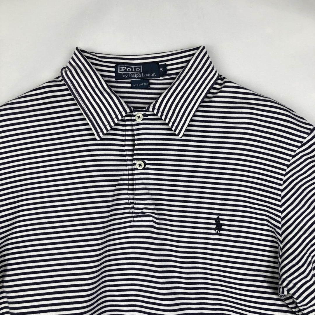 Ralph Lauren POLO by Ralph Lauren short sleeve striped polo shirt, size S for men cotton white type Vintage Second Hand