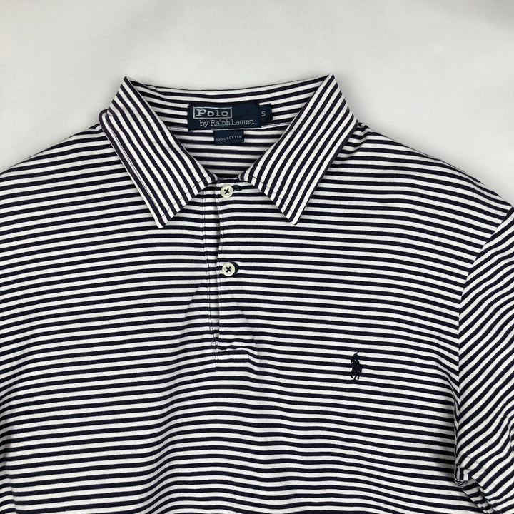 Ralph Lauren POLO by Ralph Lauren short sleeve striped polo shirt, size S for men cotton white type Vintage Second Hand