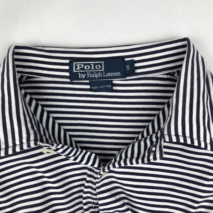 Ralph Lauren POLO by Ralph Lauren short sleeve striped polo shirt, size S for men cotton white type Vintage Second Hand
