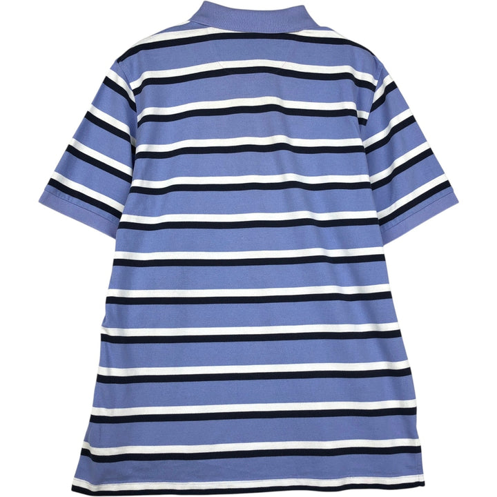 Brooks Brothers Est.1818 Short-Sleeve Striped Polo Shirt, Men's Size L (approx.) cotton Blue type light blue Vintage Second Hand