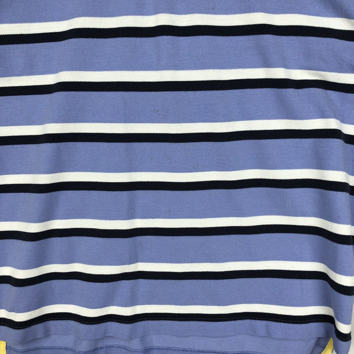 Brooks Brothers Est.1818 Short-Sleeve Striped Polo Shirt, Men's Size L (approx.) cotton Blue type light blue Vintage Second Hand