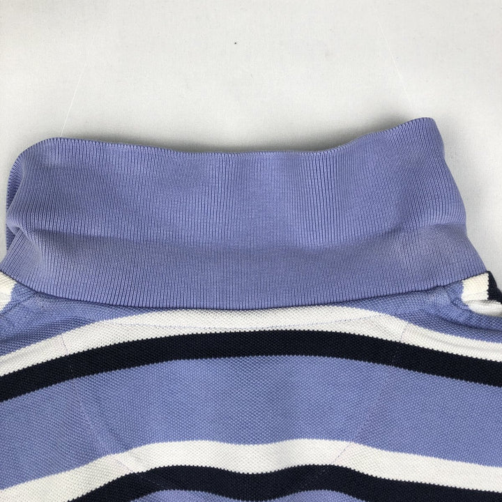 Brooks Brothers Est.1818 Short-Sleeve Striped Polo Shirt, Men's Size L (approx.) cotton Blue type light blue Vintage Second Hand