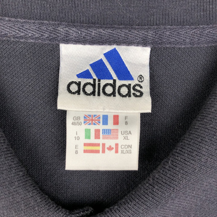 2000'S Adidas short-sleeved polo shirt, men's size XL (approx.) cotton navy blue type Vintage Second Hand