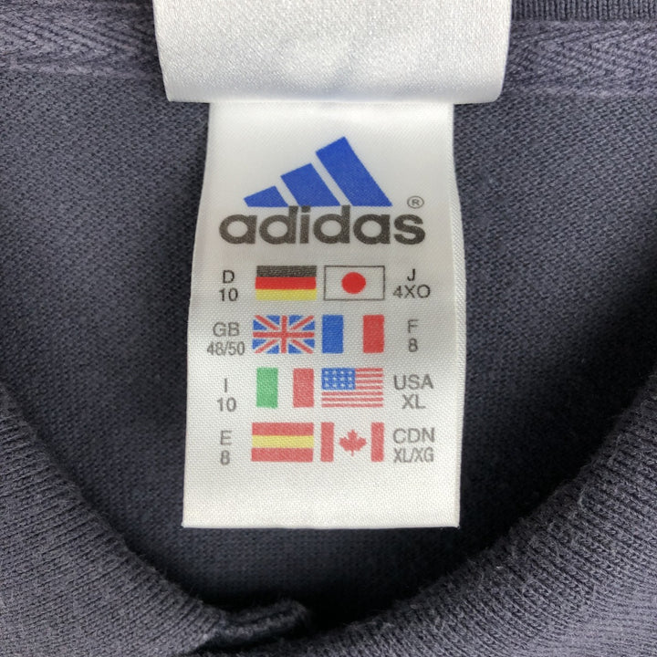2000'S Adidas short-sleeved polo shirt, men's size XL (approx.) cotton navy blue type Vintage Second Hand