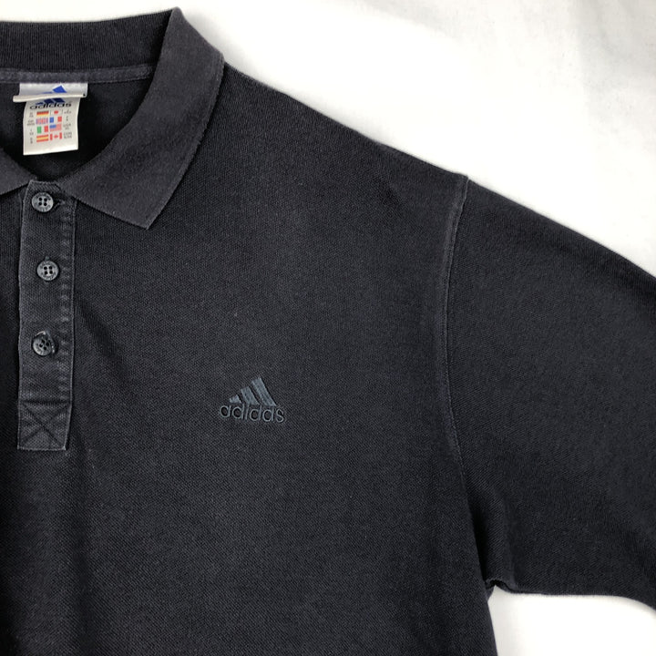 2000'S Adidas short-sleeved polo shirt, men's size XL (approx.) cotton navy blue type Vintage Second Hand