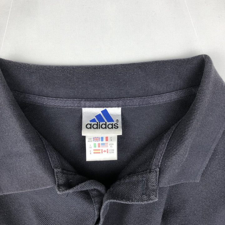 2000'S Adidas short-sleeved polo shirt, men's size XL (approx.) cotton navy blue type Vintage Second Hand