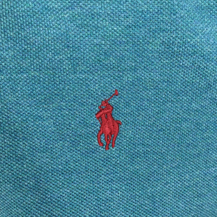 Ralph Lauren POLO by Ralph Lauren short sleeve polo shirt, men's size L cotton turquoise blue Vintage Second Hand