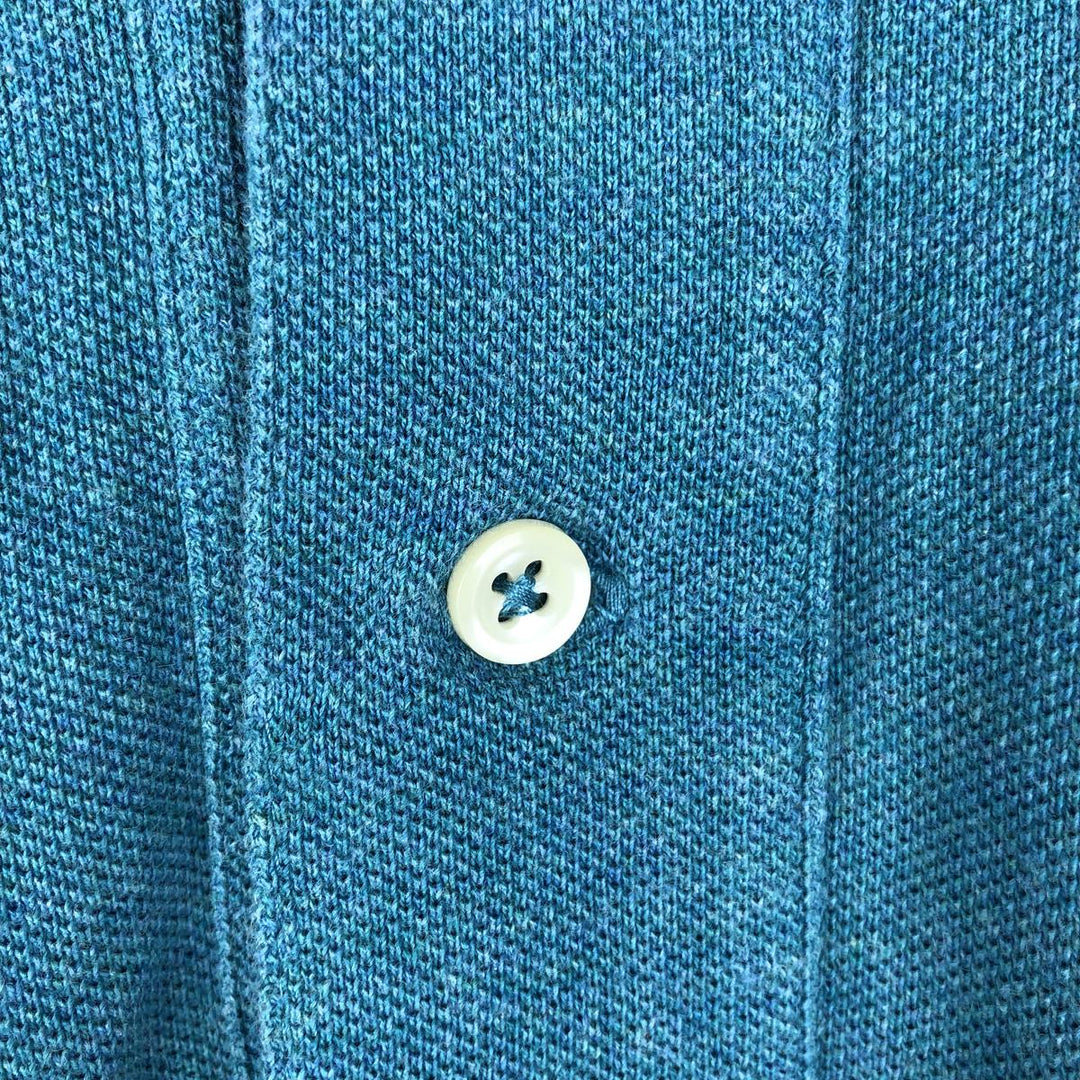 Ralph Lauren POLO by Ralph Lauren short sleeve polo shirt, men's size L cotton turquoise blue Vintage Second Hand