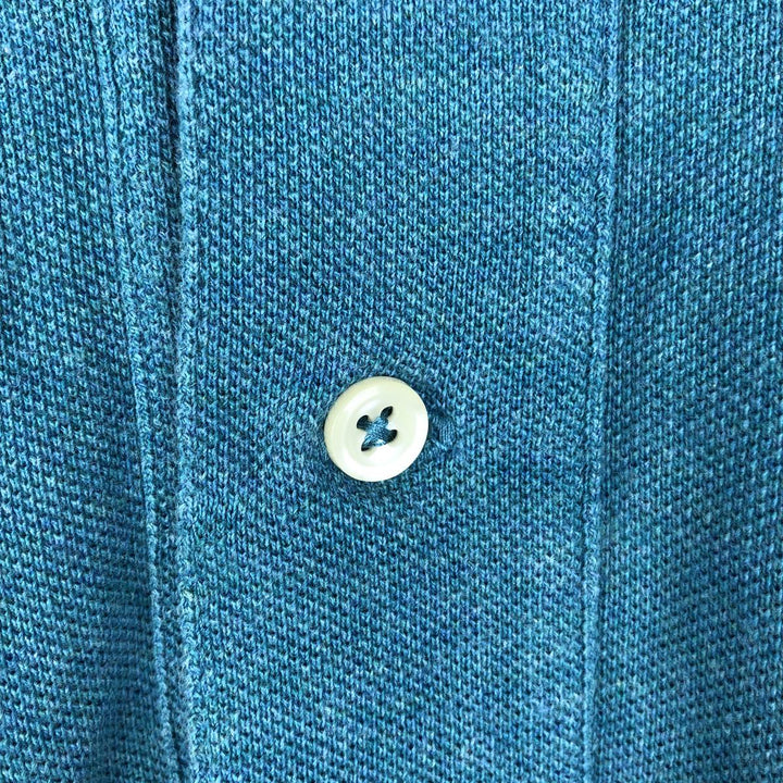 Ralph Lauren POLO by Ralph Lauren short sleeve polo shirt, men's size L cotton turquoise blue Vintage Second Hand
