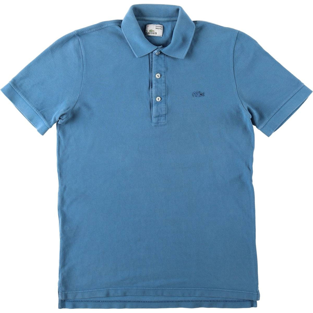 Lacoste Vintage Washed Short-Sleeve Polo Shirt, Men's Size S (approx.) cotton Blue type light blue Vintage Second Hand