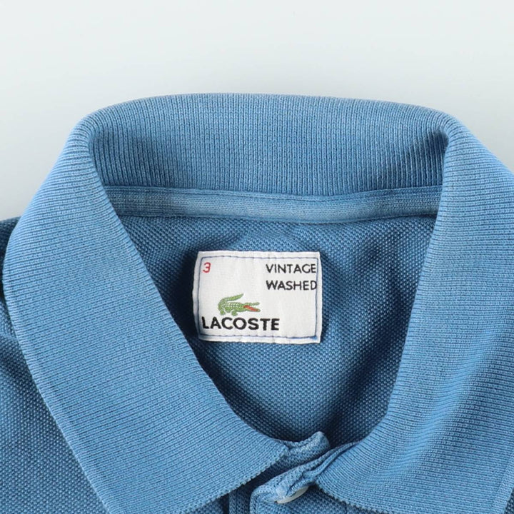 Lacoste Vintage Washed Short-Sleeve Polo Shirt, Men's Size S (approx.) cotton Blue type light blue Vintage Second Hand