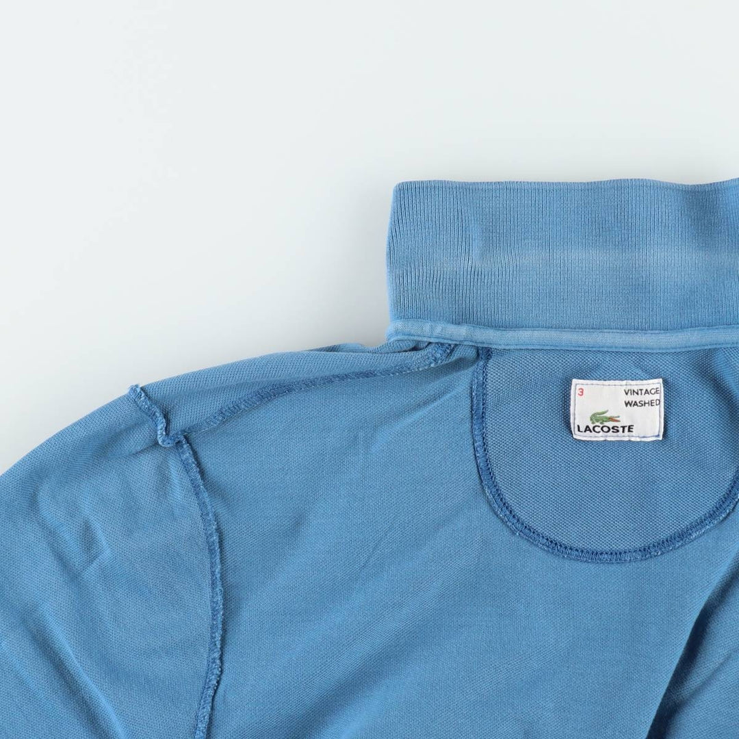 Lacoste Vintage Washed Short-Sleeve Polo Shirt, Men's Size S (approx.) cotton Blue type light blue Vintage Second Hand